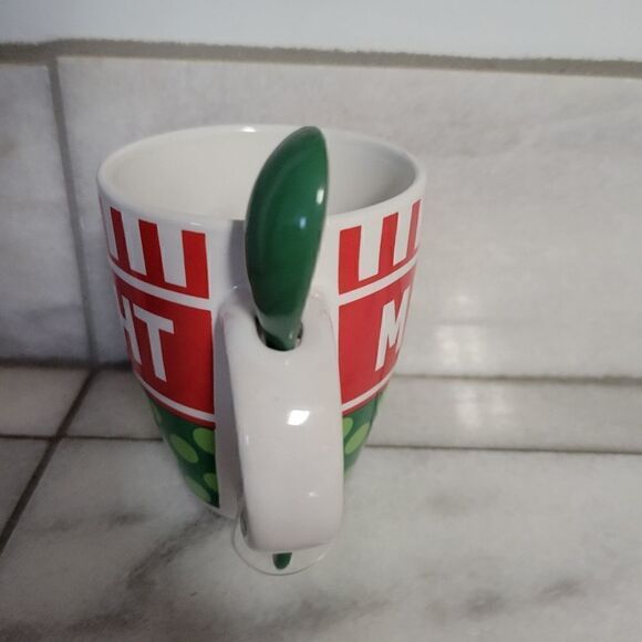 Christmas Coffee Hot Cocoa Mug Merry Bright with spoon 16 oz - Picture 3 of 10